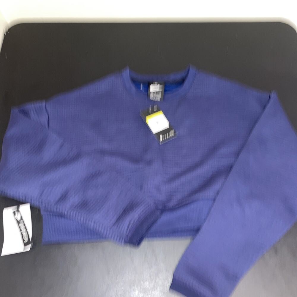Nike Sportswear City Ready Cropped Fleece Crew Women's Size S Blue CJ9475-498